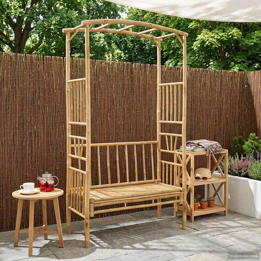 Tuinboog Met Bank 115 X 50 X 205 Cm Bamboe