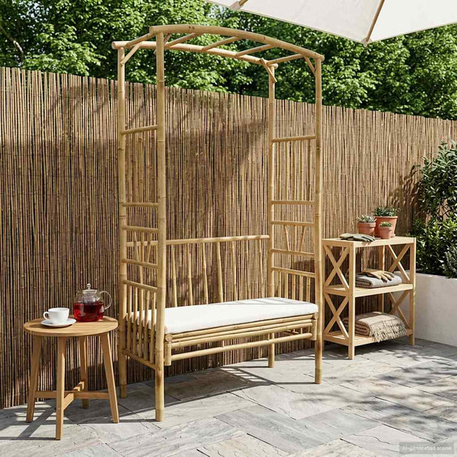 Tuinboog Met Bank 115 X 50 X 205 Cm Bamboe