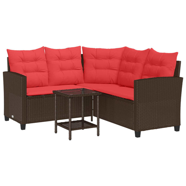 Buiten Bankenset Met Kussen 2 Pcs Poly Rattan