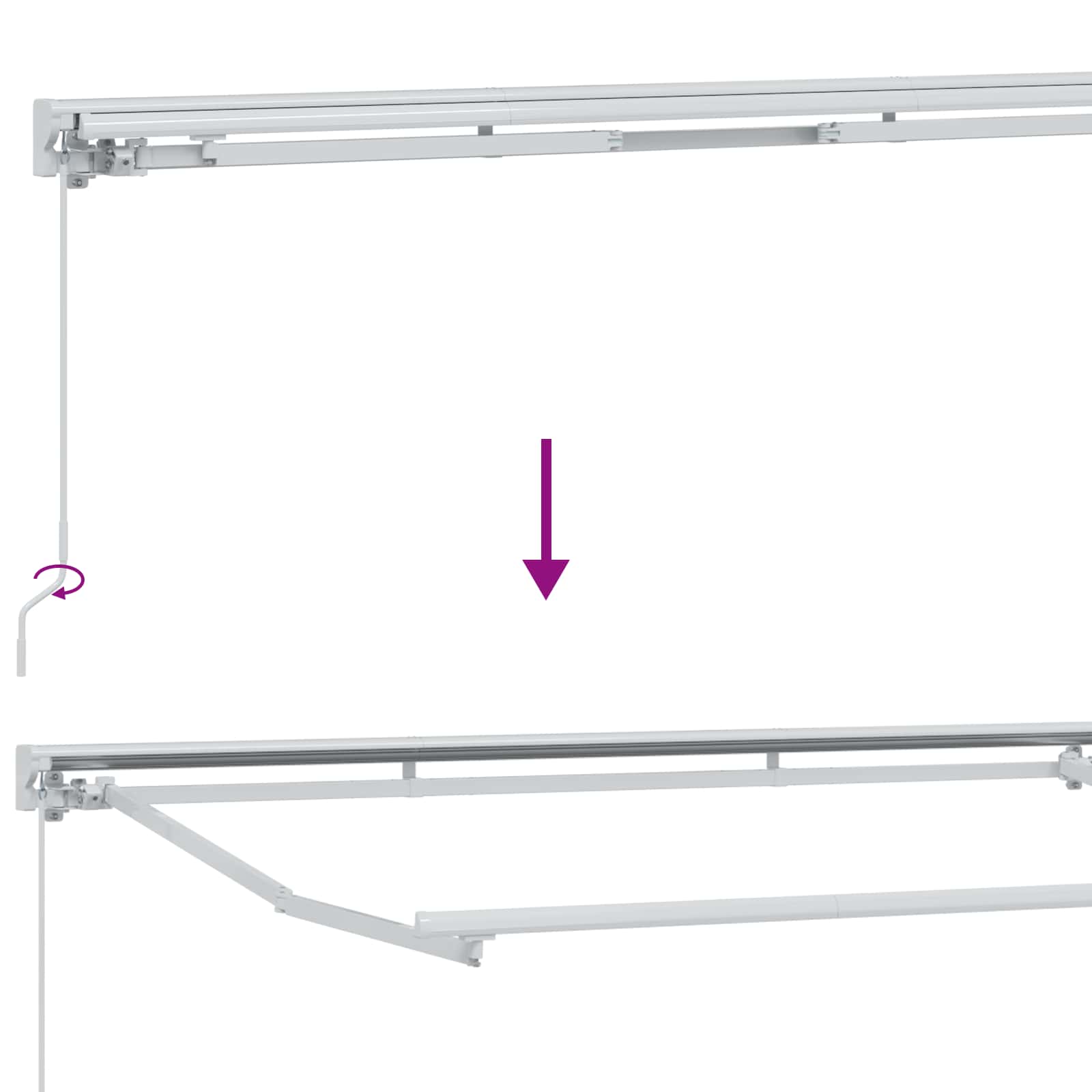 Handmatige Luifelhouder Met Led's Aluminium