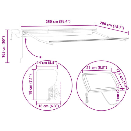 Handmatige Luifelhouder Met Led's Aluminium