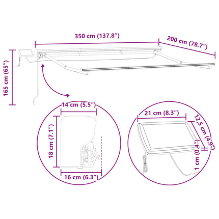 Handmatige Luifelhouder Met Led's Aluminium