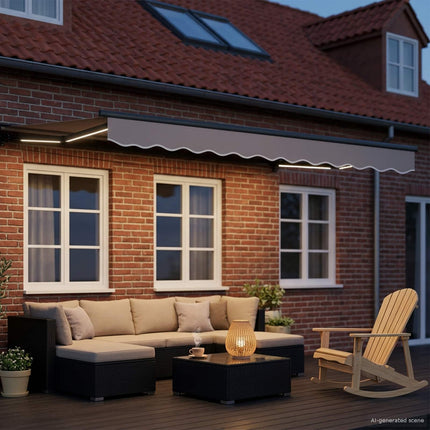 Handmatige Zonneschermframe Met Led's Aluminium