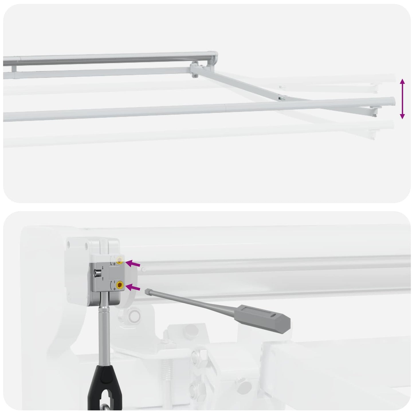 Elektrisch Zonnescherm Frame Met Led's Aluminium