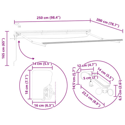 Elektrisch Zonnescherm Frame Met Led's Aluminium