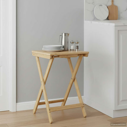 Keuken Tafel Naturel 40 X 30 X 53,5 Cm Bamboe