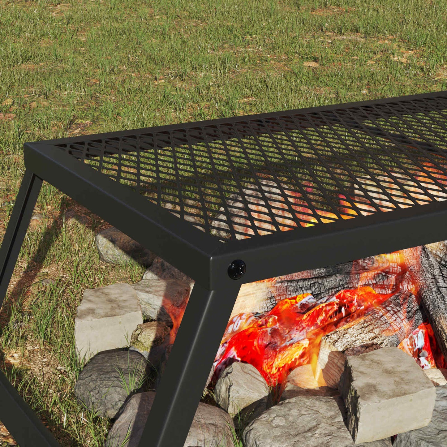 Opvouwbare Camping Grill Zwart 58 X 31 X 2 Cm Legeringen Staal