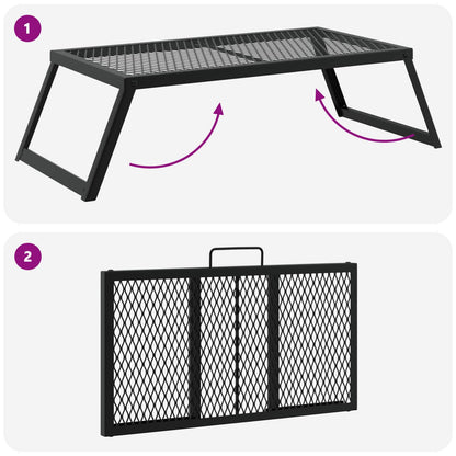 Opvouwbare Camping Grill Zwart 58 X 31 X 2 Cm Legeringen Staal