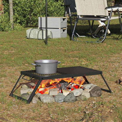 Opvouwbare Camping Grill Zwart 58 X 31 X 2 Cm Legeringen Staal
