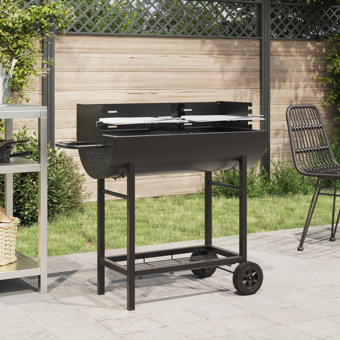 Houtskoolgrill 96,5 X 42,5 X 88,5 Cm Zwart