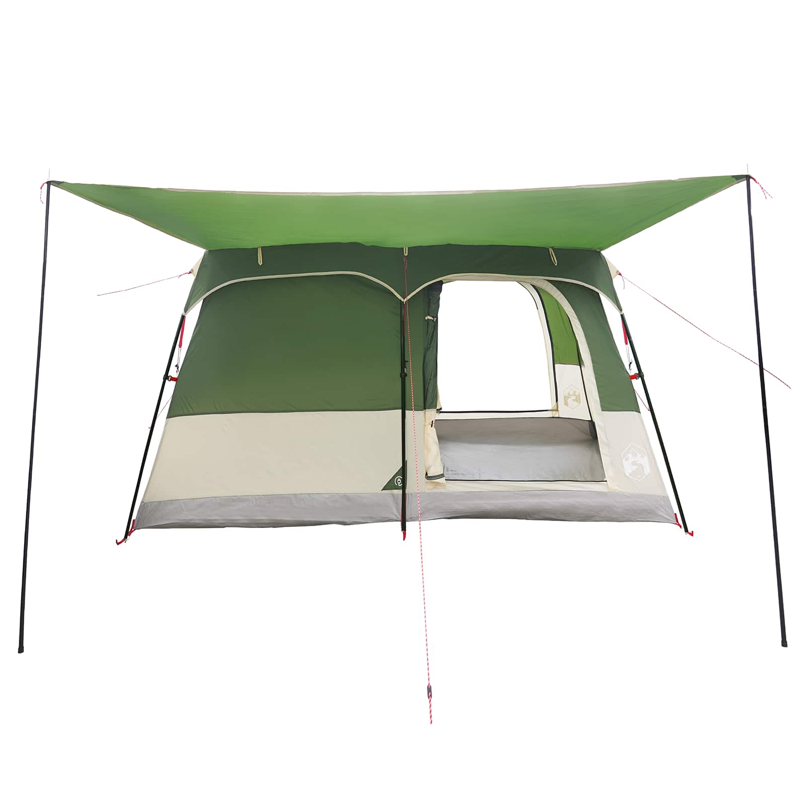 Gezinstent Met Dak Groen 420 X 305 X 200 Cm Polyester En Staal
