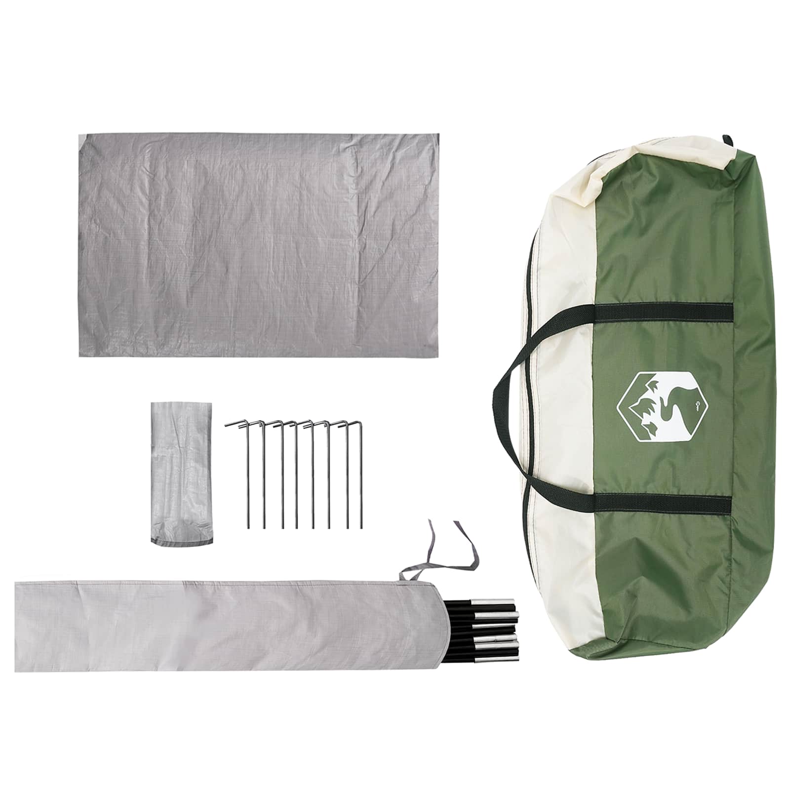 Camping Tent Met Regenhoes Waterdicht Groen 245 X 245 X 149 Cm
