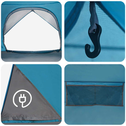 Camping Tent Met Regenhoes Waterdicht Blauw 245 X 245 X 149 Cm