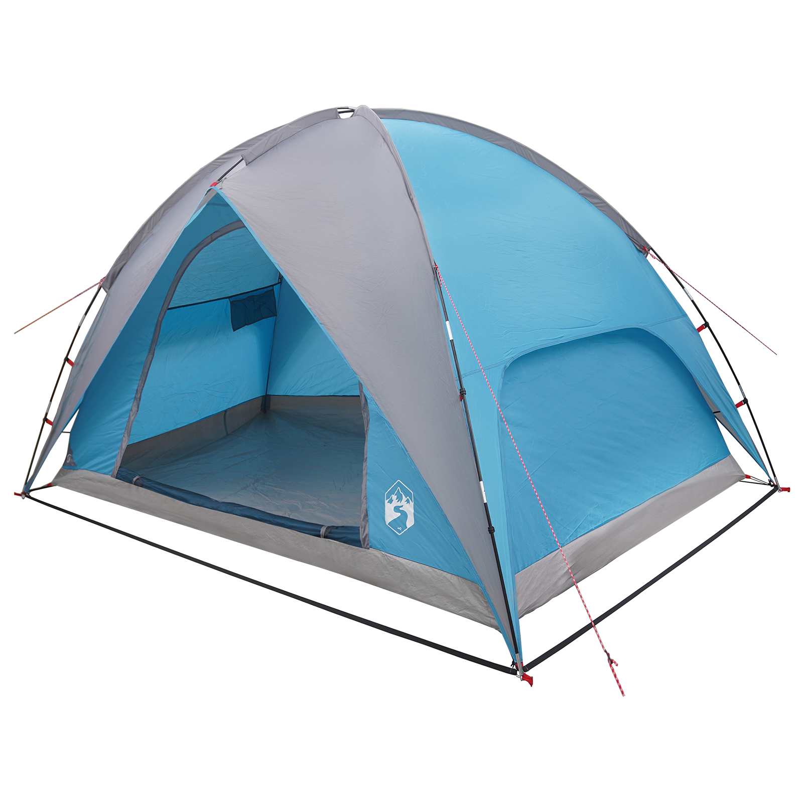Camping Tent Met Regenhoes Waterdicht Blauw 245 X 245 X 149 Cm