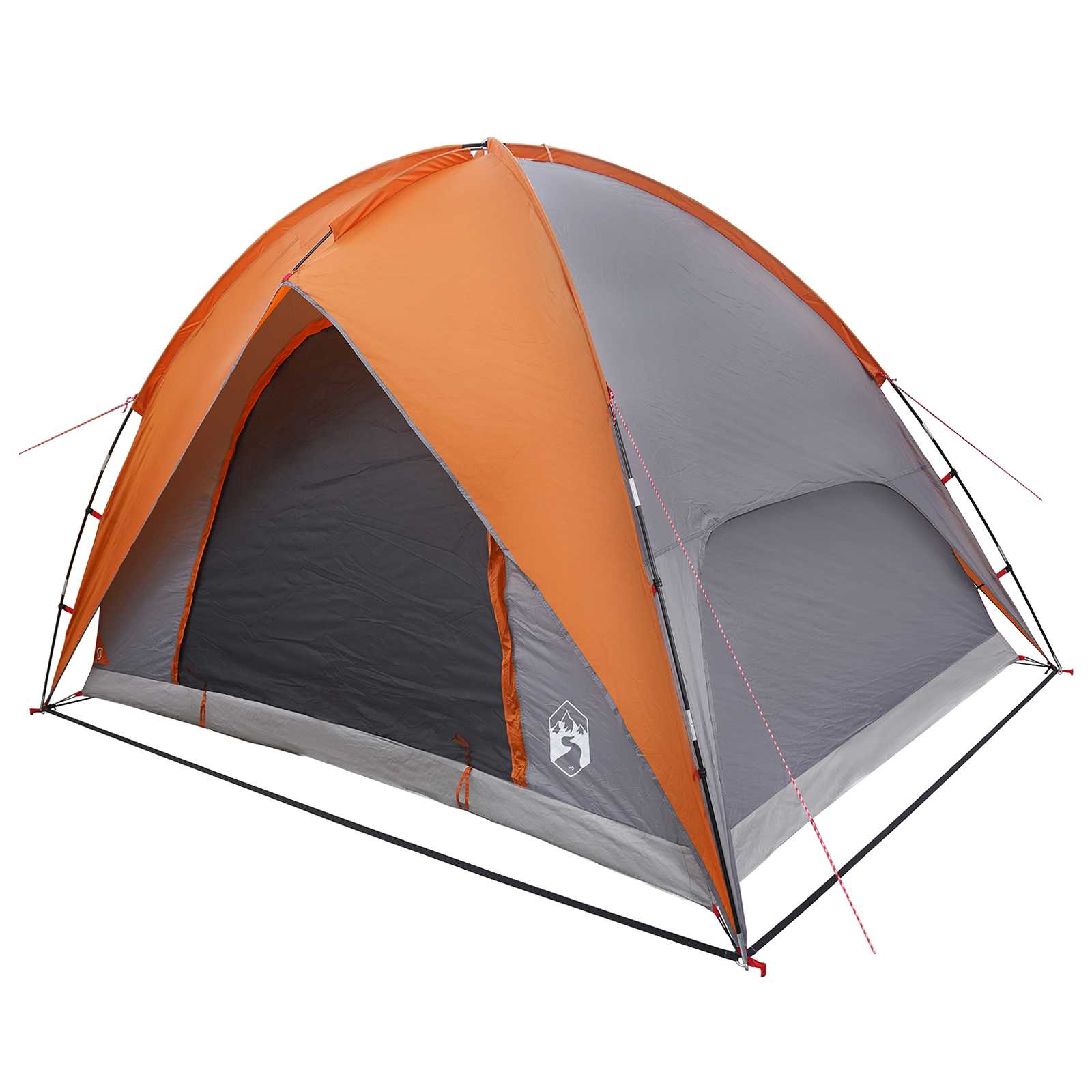 Camping Tent Met Regenhoes Waterdicht Koepel Grijs En Oranje