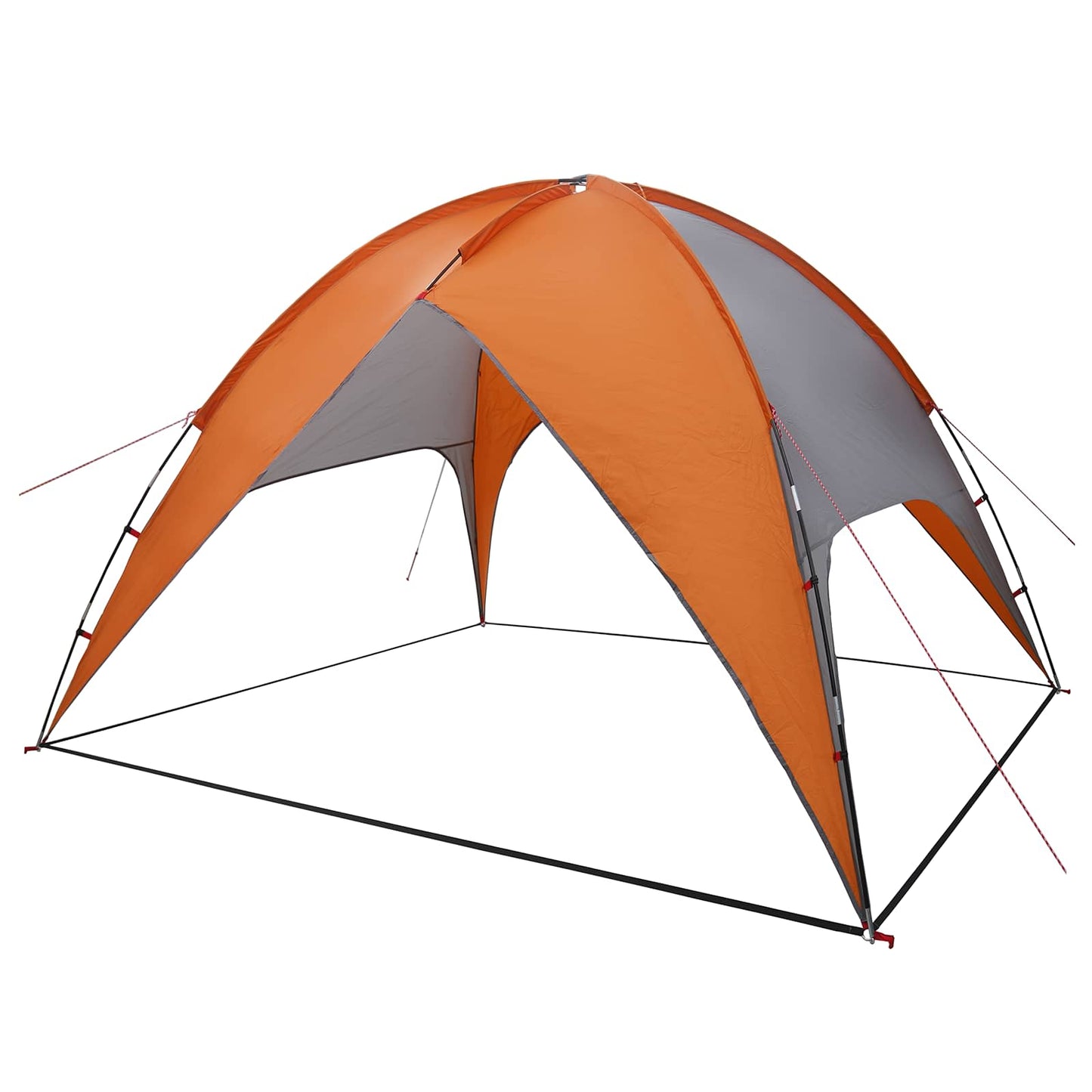 Camping Tent Met Regenhoes Waterdicht Koepel Grijs En Oranje