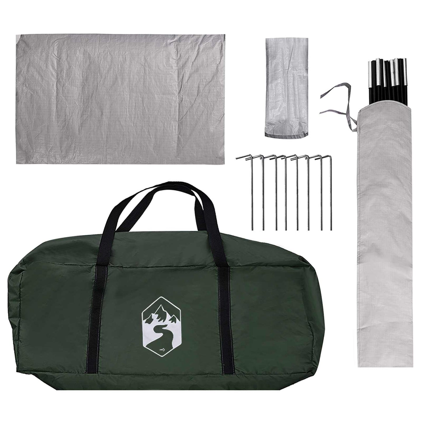 Camping Tent Met Regenhoes Waterdicht Koepel Legergroen
