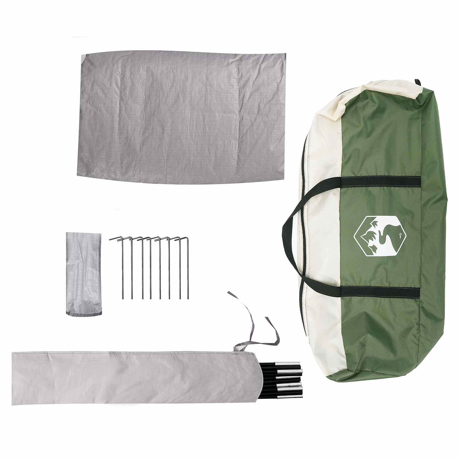 Camping Tent Met Regenhoes Waterdicht Koepel Groen 4-Persoons