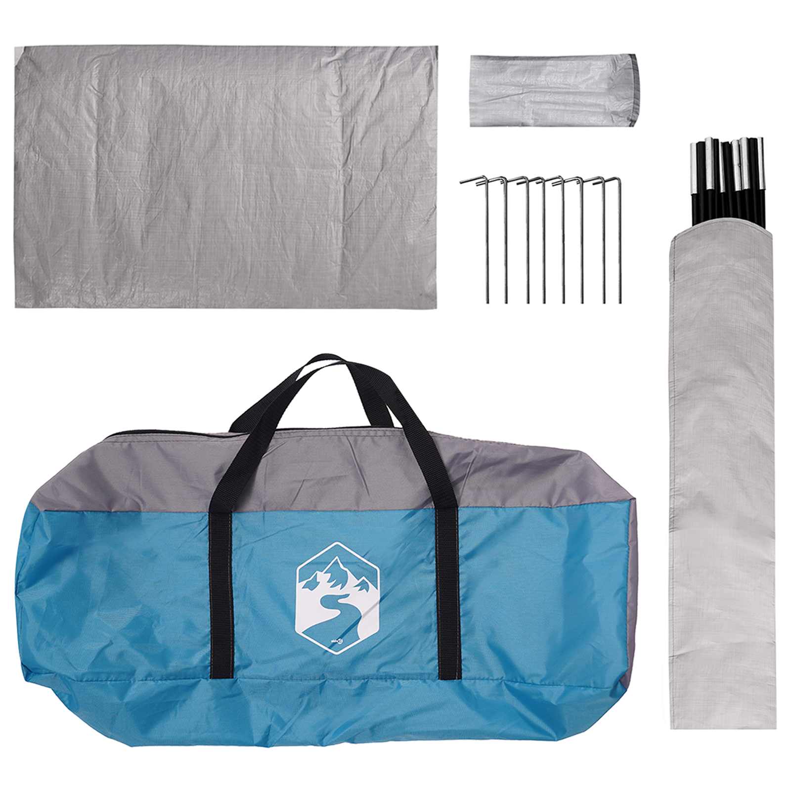 Camping Tent Met Regenhoes Waterdicht Blauw 310 X 245 X 160 Cm
