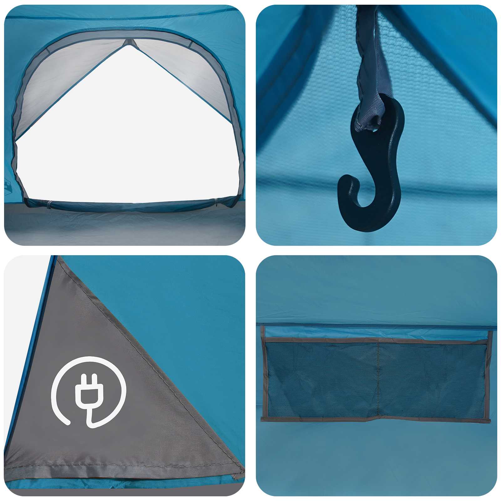Camping Tent Met Regenhoes Waterdicht Blauw 310 X 245 X 160 Cm