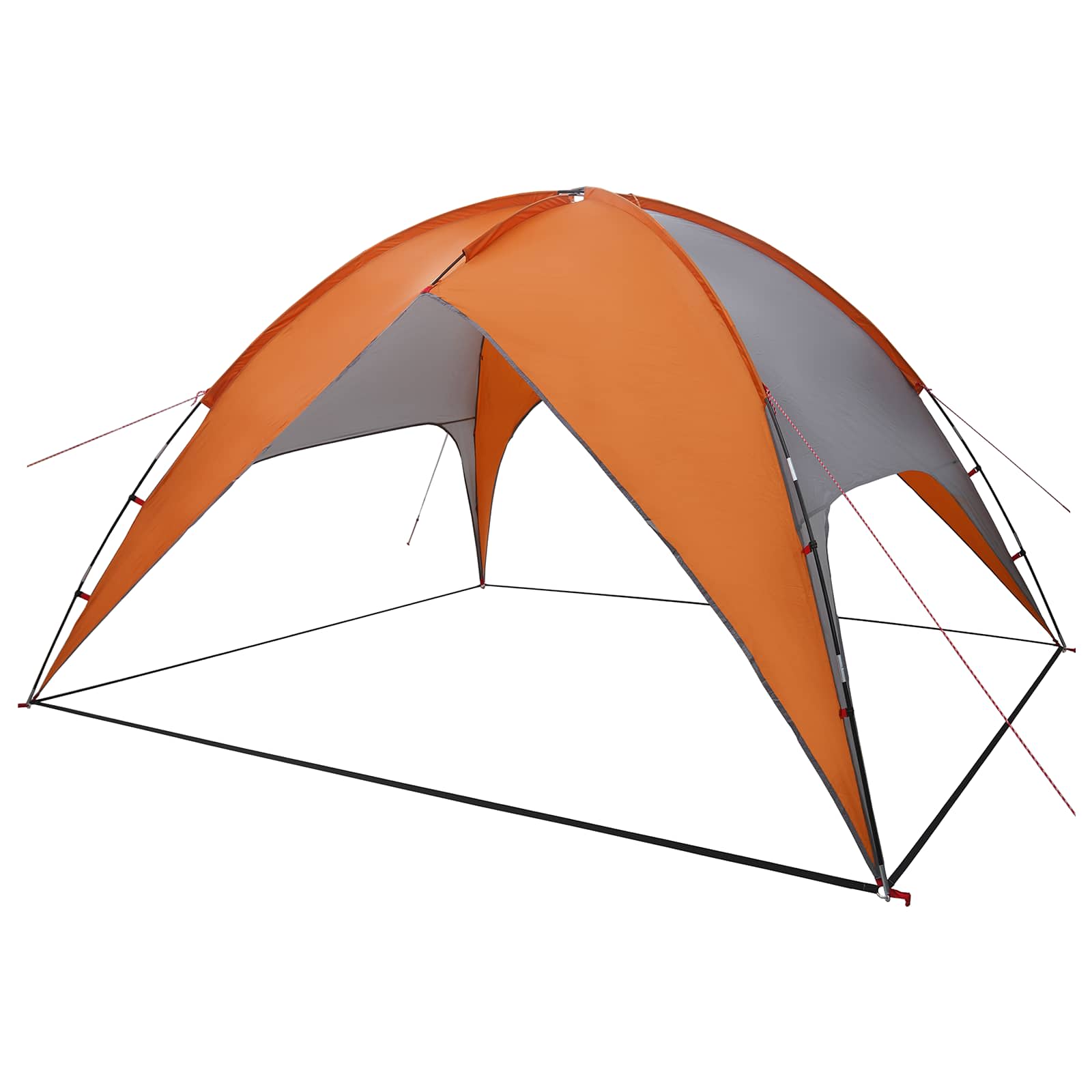 Camping Tent Met Regenhoes Waterdicht Koepel Grijs En Oranje