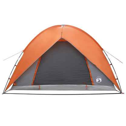 Camping Tent Met Regenhoes Waterdicht Koepel Grijs En Oranje