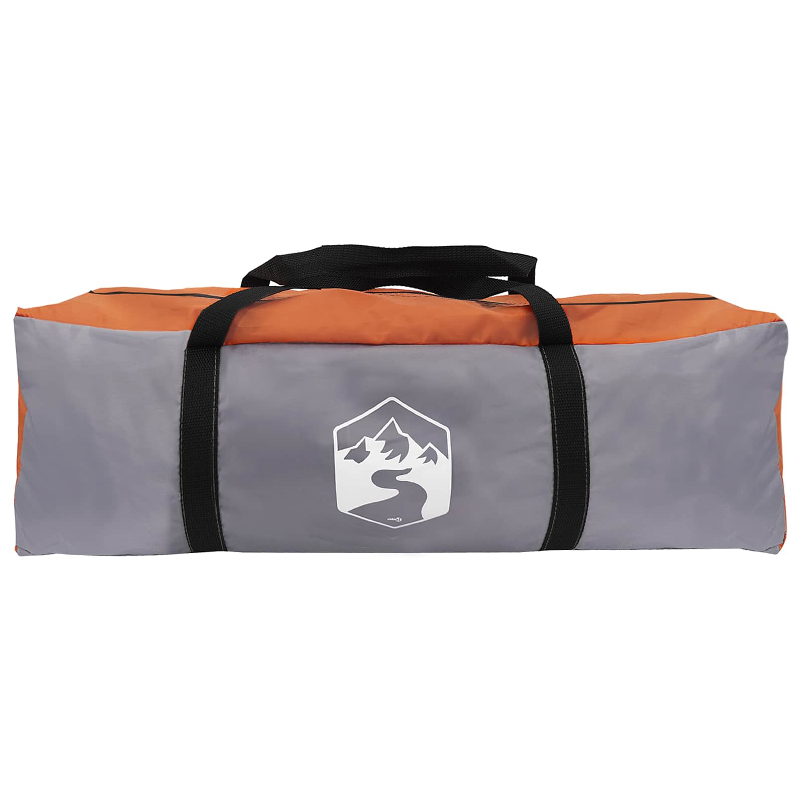 Camping Tent Met Regenhoes Waterdicht Koepel Grijs En Oranje