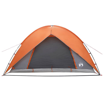Camping Tent Met Regenhoes Waterdicht Koepel Grijs En Oranje