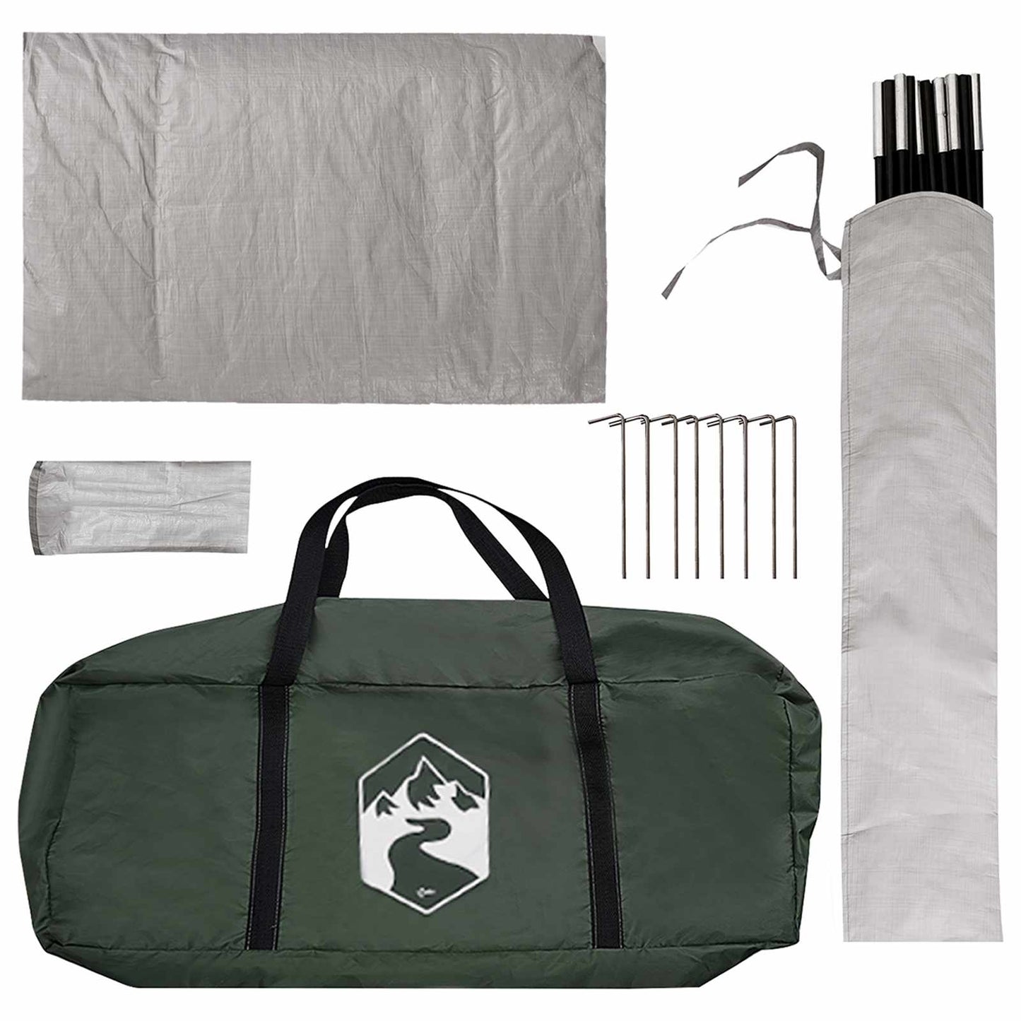 Camping Tent Met Regenhoes Waterdicht Koepel Legergroen