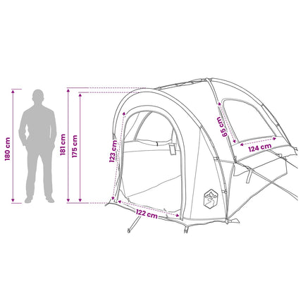 Autotent Grijs En Oranje 200 X 170 X 170 Cm Polyester En Staal