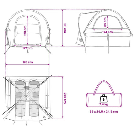Autotent Legergroen 200 X 170 X 170 Cm Polyester En Staal