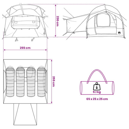 Tailgate Tent Met Regenfly Waterdicht 250 X 250 X 220 Cm