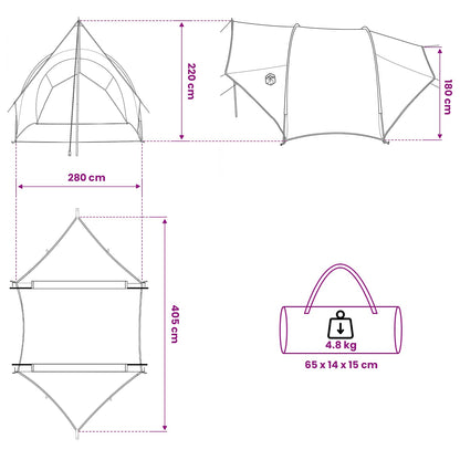 Tailgate Luifel Waterdicht Groen 405 X 280 X 220 Cm