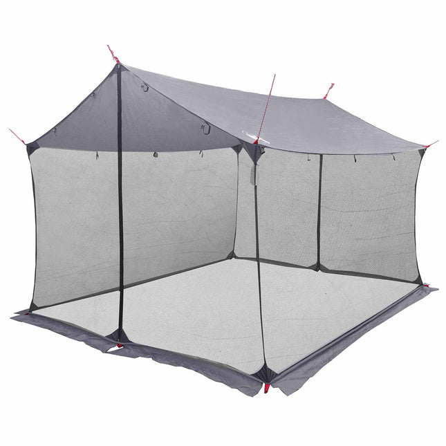 Campingzeil Met Gaaswanden Grijs En Oranje 340 X 260 X 220 Cm