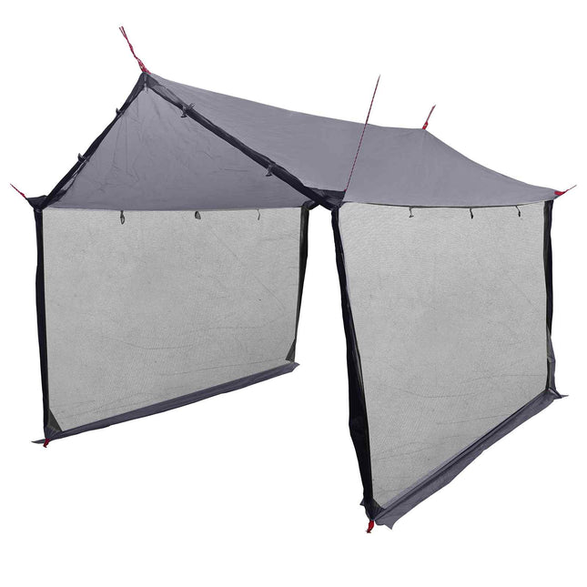 Campingzeil Met Gaaswanden Grijs En Oranje 340 X 260 X 220 Cm