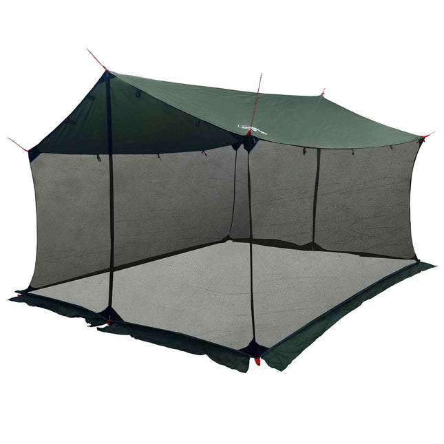 Campingzeil Met Gaaswanden Legergroen 340 X 260 X 220 Cm