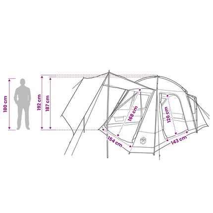 Huisje Tent Met Dak 8-Persoons Polyester En Staal