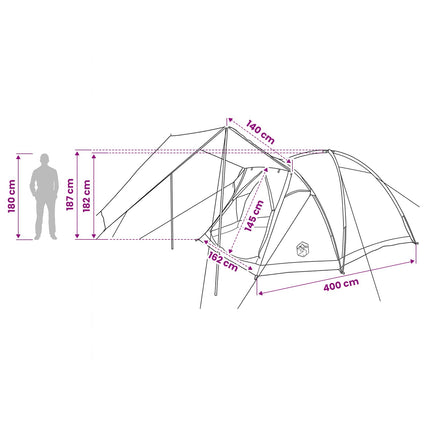 Huisje Tent Met Dak 4-Persoons Polyester En Staal