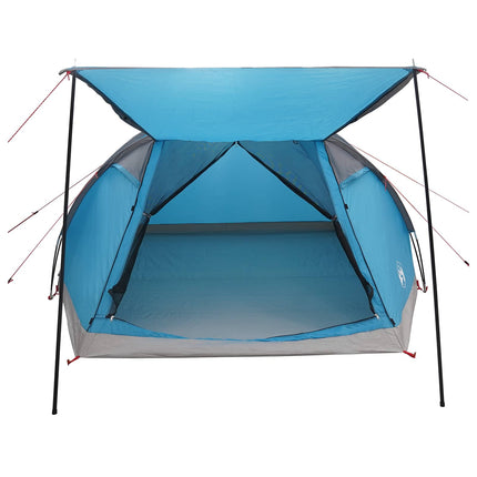 Huisje Tent Met Dak Blauw 6-Persoons Polyester En Staal