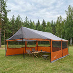 600 x 400 x 268/168 cm / Grijs en oranje