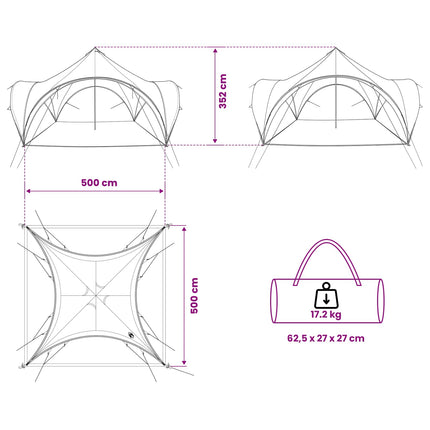 Partytent Met Dak Polyester En Staal
