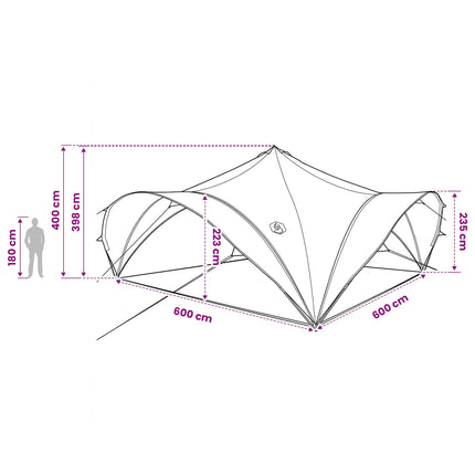 Partytent Met Dak 600 X 600 X 400 Cm Polyester En Staal