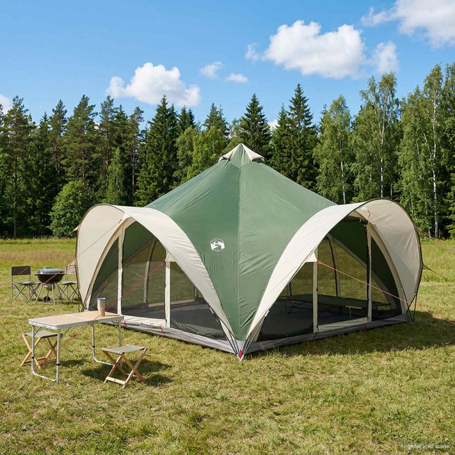 Tipi Tent Met Dak Groen 18-Persoon Polyester En Staal