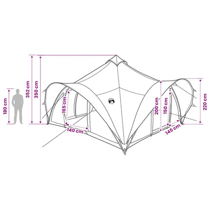 Tipi Tent Met Dak 18-Persoon Polyester En Staal