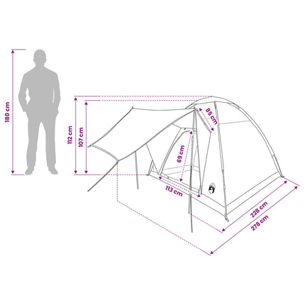 Kamperen Tent Met Dak 2-Persoons Polyester En Staal