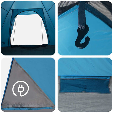 Kamperen Tent Met Dak Blauw 2-Persoons Polyester En Staal