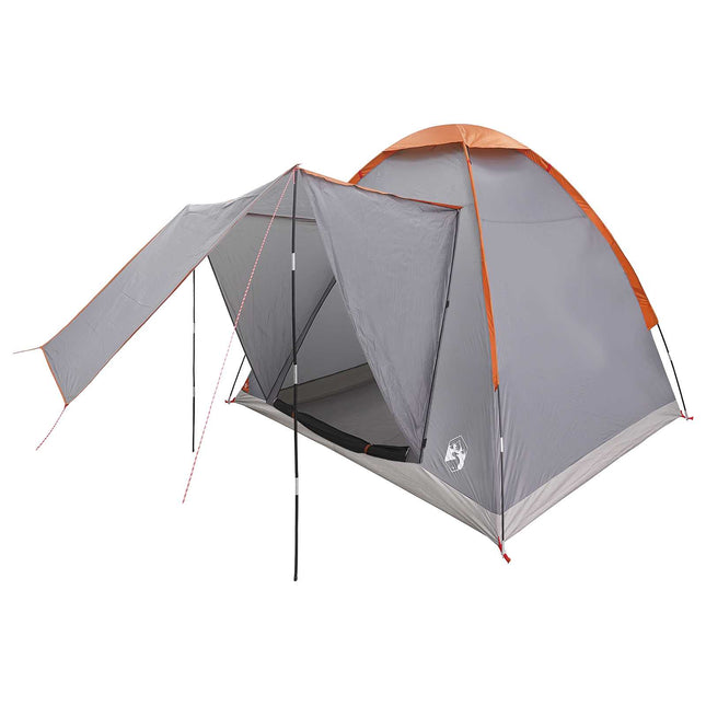 Kamperen Tent Grijs En Oranje 2-Persoons Polyester En Staal