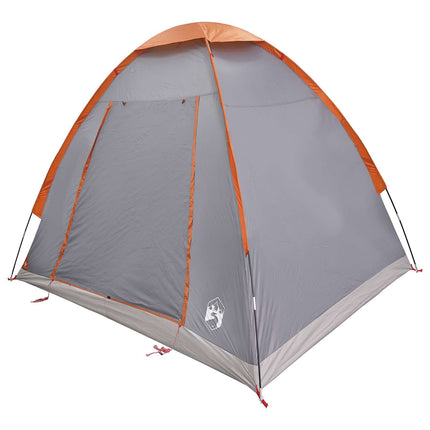 Kamperen Tent Grijs En Oranje 2-Persoons Polyester En Staal