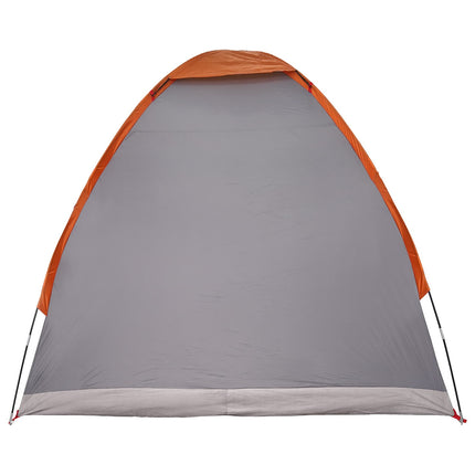Kamperen Tent Grijs En Oranje 2-Persoons Polyester En Staal