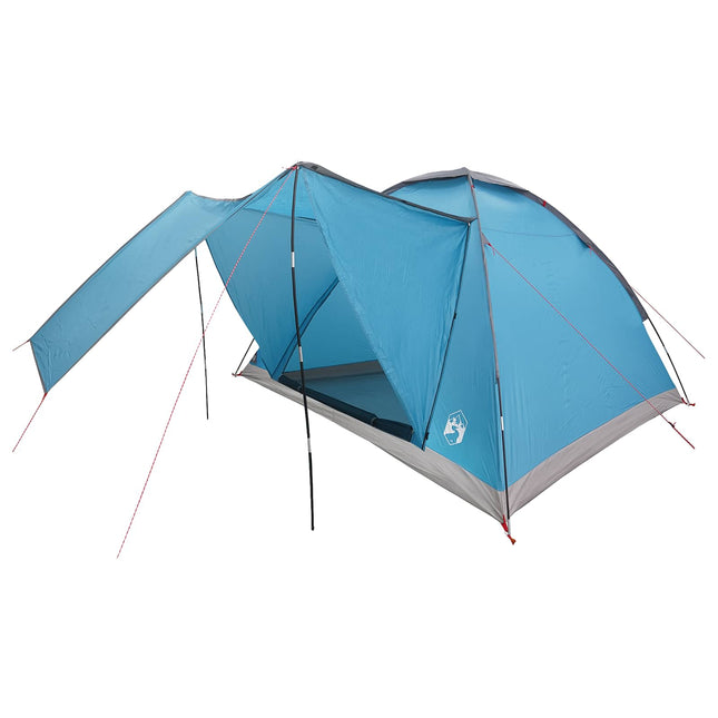 Kamperen Tent Met Dak Blauw 4-Persoons Polyester En Staal